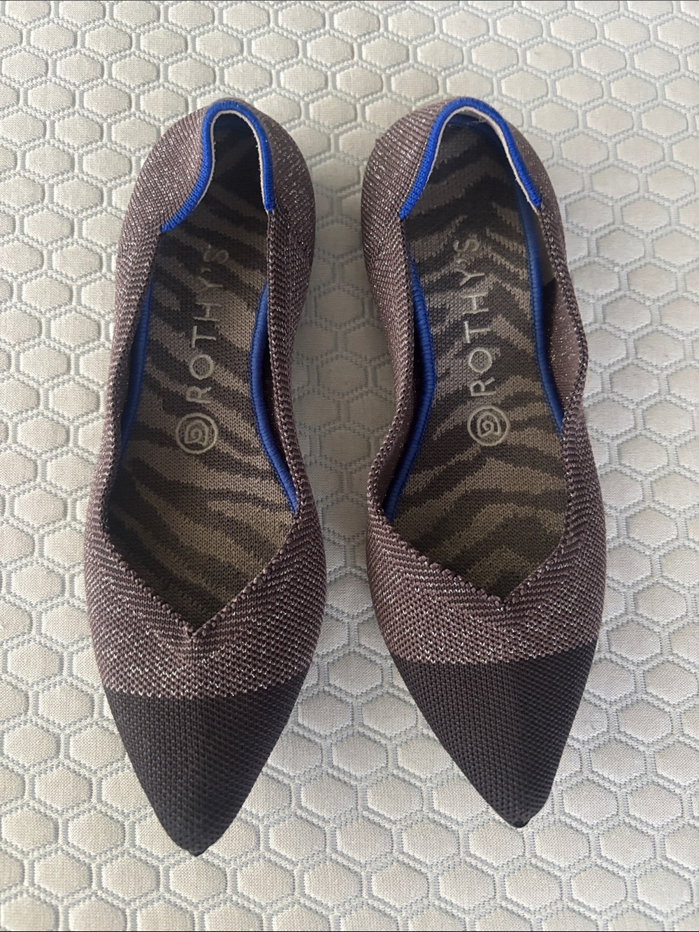 Rothy's Two-Tone Pointed Knit Flats